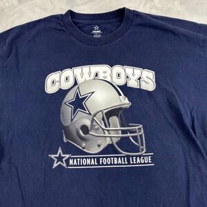 Vintage Dallas Cowboys Shirt Mens Large Blue Tee Helmet Football NFL‎ Boxy
